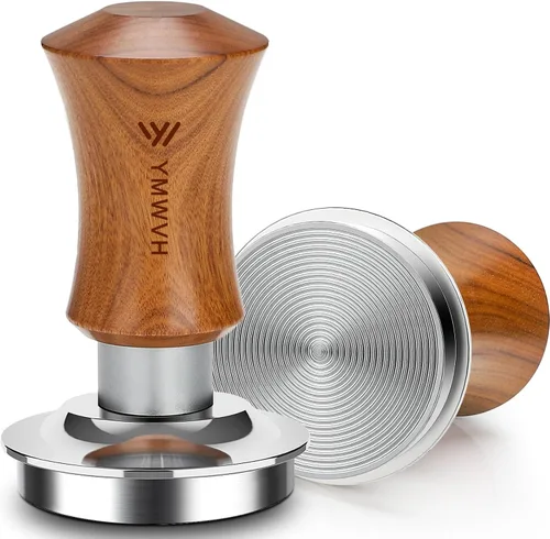 Vista 10 de Tamper de espresso de 51 mm, tamper de café barista premium con muelles de repuesto de 20 lb/30 lb y base ondulada 100% de acero inoxidable, presión