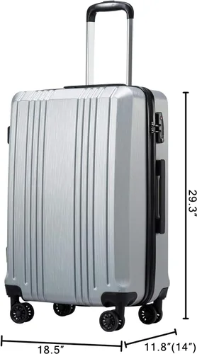 Vista 8 de Coolife - Maleta de mano de PC+ABS con candado TSA y carcasa dura y ligera, de 20, 24 y 28 pulgadas