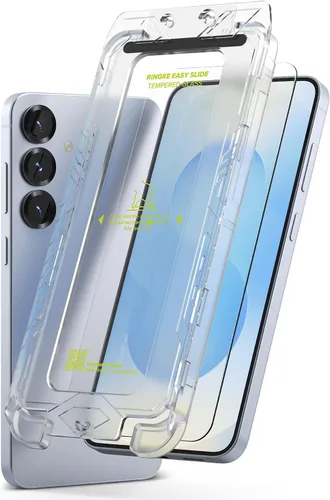 Vista 12 de Ringke Vidrio templado Easy Slide [súper fácil de instalar] compatible con Samsung Galaxy S24 FE, protector de pantalla, compatible con fundas