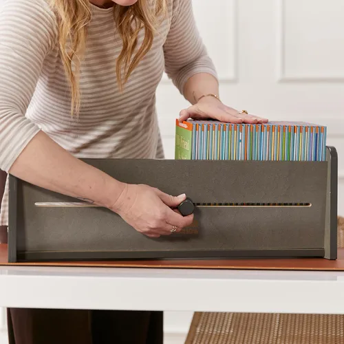 Vista 10 de ECR4Kids Exhibición de libro de mesa orientada hacia adelante ajustable, muebles para niños, lavado gris