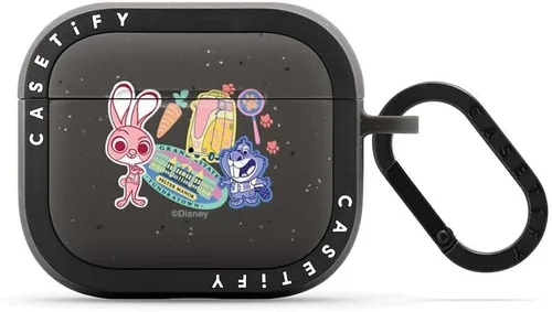 Vista 16 de CASETiFY AirPods Pro (1ª/2ª Gen) Estuche Bounce con Anillo [Colaboración Frozen] - Copo de Nieve de Anna - Taupe Mate