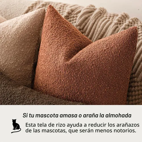 Vista 4 de Foindtower - Juego de 2 fundas decorativas de textura de bucle, fundas de almohada acentuadas, fundas de cojín sólidas, neutrales, para sofá, silla