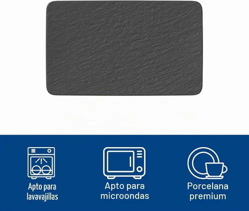 Vista 2 de Villeroy & Boch Manufacture Rock - Plato rectangular multifunción, 11 x 6.5