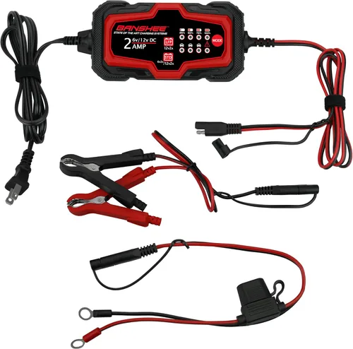 Vista 8 de Paquete de 2 cargadores de batería 2A 6V 12V Mantenedor de goteo para motocicletas Harley Davidson