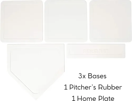 Vista 4 de Crown Sporting Goods - Tira bases de béisbol, placa de casa y montículo de lanzador - Goma fina ideal para béisbol, softbol, juegos de kickball