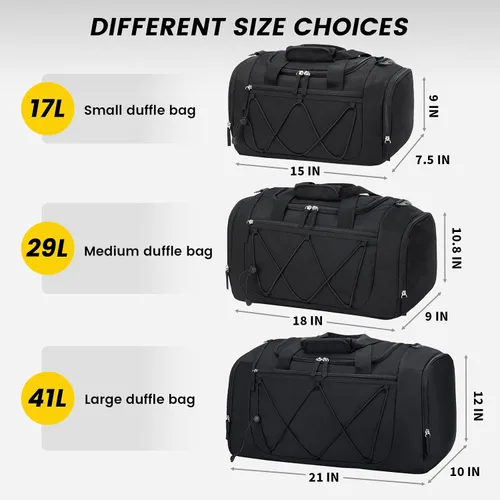 Vista 2 de Vorspack Bolsa de gimnasio para hombres Bolsa de lona de 151821 pulgadas para viajes, bolsa de lona ligera para artículos personales, bolsa