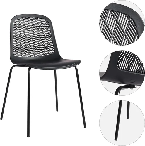 Vista 4 de Sillas modernas con patas de metal para sala, dormitorio, cocina, comedor, sala de espera, restaurantes, cafeterías, juego de 4