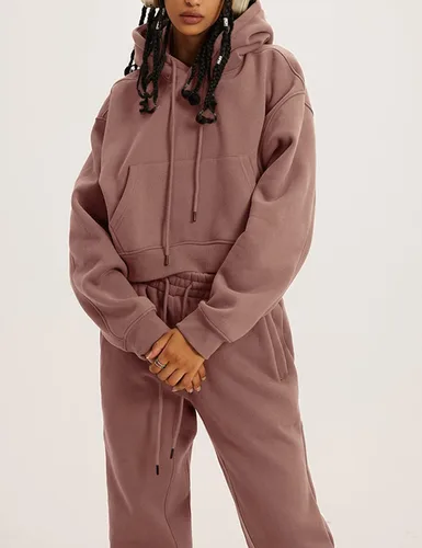 Vista 89 de Kissonic Conjunto deportivo de forro polar para mujer, 2 piezas, sudadera con capucha y pantalones deportivos