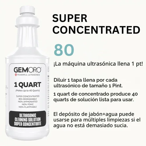 Vista 3 de GemOro Solución Concentrada de Limpiador de Joyas para Máquinas Ultrasónicas Líquido de Limpieza de Rendimiento Profesional Limpia Anillos