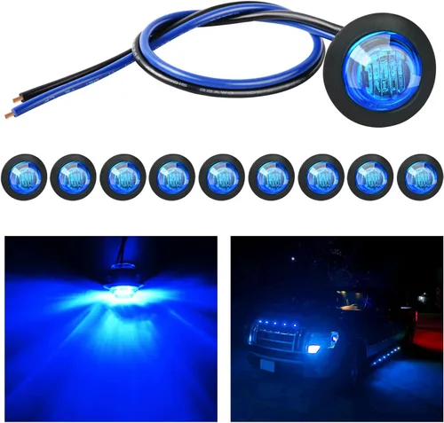 Vista 18 de Nilight Luz de marcador redonda de 3/4 pulgadas, 10 unidades, luz LED ámbar de separación, 2 conectores, indicadores laterales, luces de bala IP68