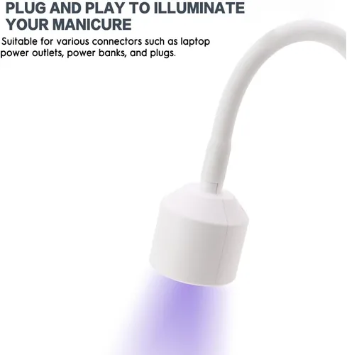 Vista 3 de Mini lámpara de uñas para un curado preciso: diseño giratorio de 360°, seca las uñas de gel en segundos