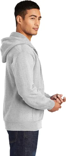 Vista 2 de Port & Company Sudadera con capucha de forro polar esencial alto con cremallera completa. PC90ZHT Ceniza