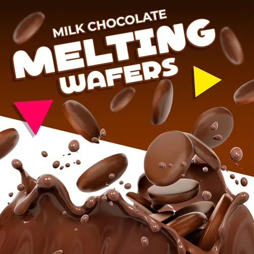 Vista 4 de Obleas para derretir chocolate con leche, bolsa de 2 libras