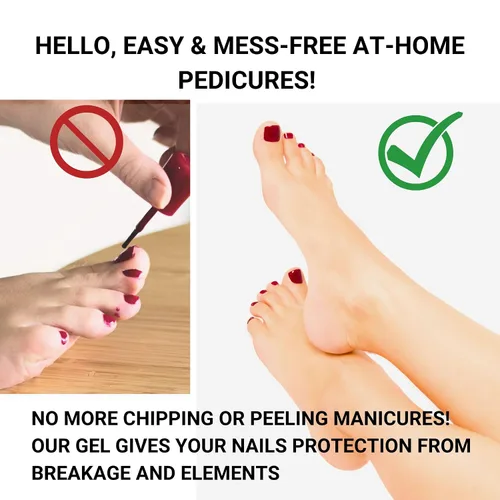 Vista 7 de Alice & Bella Tiras de pedicura de gel semicuradas (Bella's Fave) para uñas de los pies Adhesivo suave Requiere luz UV Calidad de salón