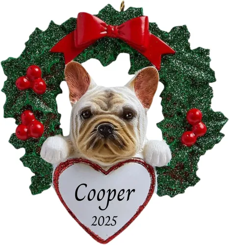 Vista 24 de Adornos personalizados para árbol de Navidad 2025 para mascotas, Chihuahua con corona, recuerdo para los amantes de los perros de los cachorros
