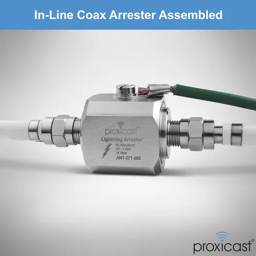 Vista 7 de Proxicast Arrestador/Supresor de Rayos Coaxial con Conectores Hembra F de 75 Ohmios - Protector de Sobretensiones de Cable Coaxial de Grado