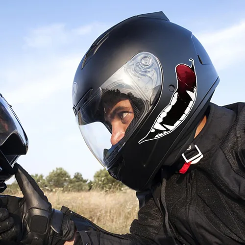 Vista 7 de Calcomanías para casco de motocicleta, calcomanías de decoración de dientes oscuros de personalidad para casco, calcomanías de bricolaje
