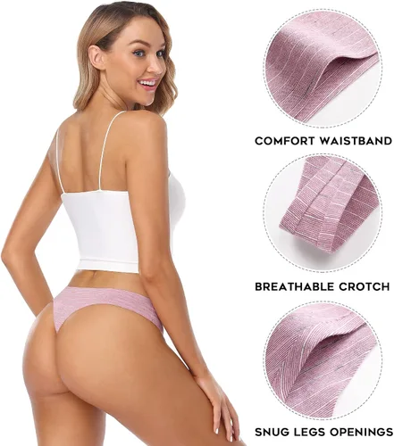 Vista 3 de Wealurre Tanga de algodón transpirable, ropa interior de tiro bajo