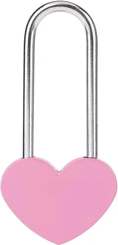 Vista 48 de Candado de amor VeYocilk de 3.5" 50mm en forma de corazón, candado de corazón negro para deseos de amor, ideal para bodas, San Valentín