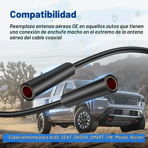 Vista 2 de Anina Adaptador de antena de radio de coche hembra a hembra Conector aéreo universal Cable de extensión de antena de radio