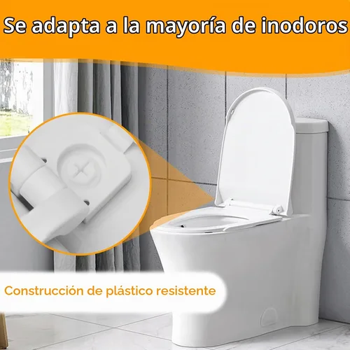 Vista 3 de Reemplazo de bisagra de asiento de inodoro de plástico blanco con pernos, tornillos y tuercas, accesorios universales para soporte de asiento