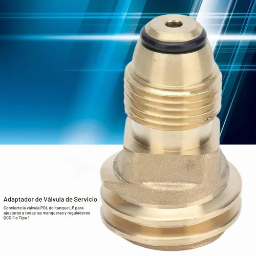 Vista 3 de Adaptador de tanque de latón macizo POL a QCC1 tipo 1 convertidor de conexión rápida para sistemas de gas de parrilla de barbacoa
