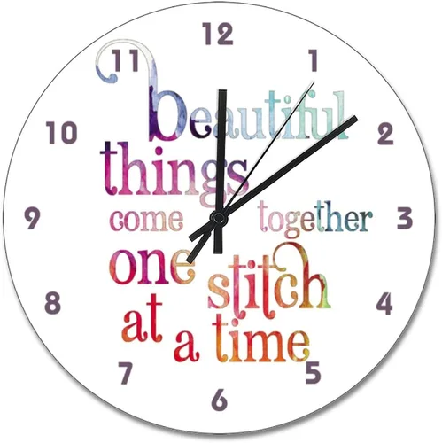 Vista 21 de ArogGeld Reloj de pared personalizado para sala de costura, botón de joya de color, 10 pulgadas, reloj de sala de manualidades, funciona