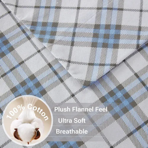 Vista 9 de Sleep Philosophy - True North - Juego de sábanas de franela, 100% de algodón, cómodo, bonito y muy suave, con bolsillo elástico que se adapta a