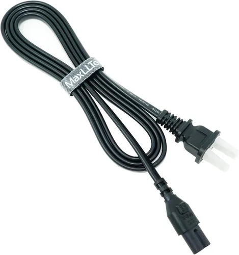 Vista 5 de MaxLLTo Cable de alimentación de repuesto de 2 clavijas para Sony Bravia TV KDL-32R300B KDL-32R330B KDL-40R350B KDL-40R380B 6 pies (negro)