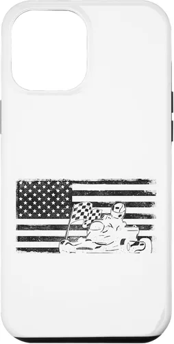 Vista 25 de iPhone 16 Go Kart Racing American Flag Vintage Case