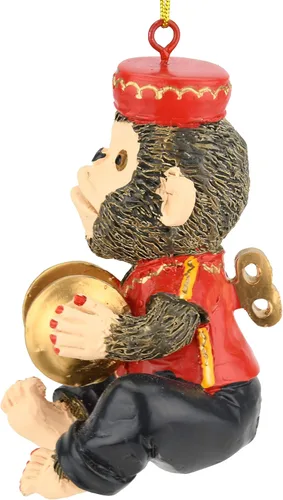 Vista 4 de Tree Buddees Retro Wind Up Toy Platillos Monos Divertidos Adornos de Navidad