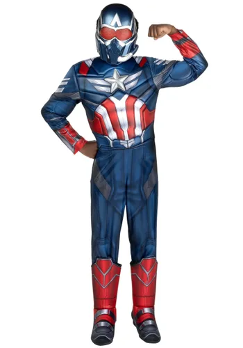 Vista 3 de Disfraz Deluxe de Capitán América Sam Wilson para Niño Multicolor