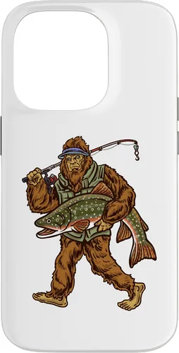 Vista 17 de iPhone 16 Brook Trout River Fishing Bigfoot Hunting Fishermen Case