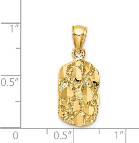 Vista 4 de Colgante de pepita de oro amarillo de 14 quilates para mujer, Metal, Gema