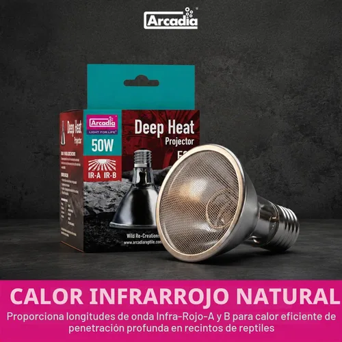 Vista 2 de Arcadia Emisor de calor profundo 50watt para recintos de reptiles