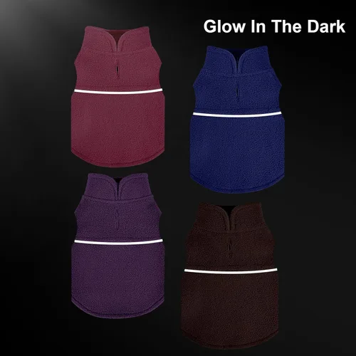 Vista 4 de Suéteres para Perros Pequeños para Niñas, Chaleco de Forro Polar para Perros con Orificio para Correa, Suéter Cálidamente Ajustable, Chaqueta