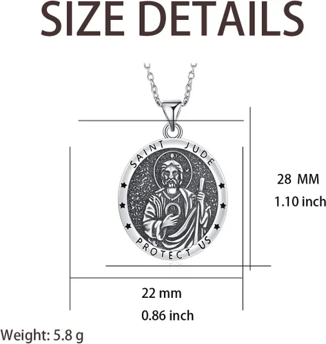 Vista 3 de HELORET Collar de San Amuleto Medalla Serie St Medallas Joyas para Mujeres Hombres Collar Católico Regalo Protegernos
