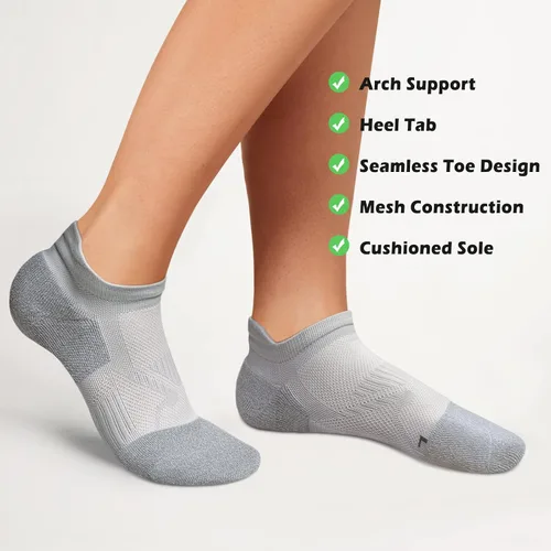Vista 6 de Gonii Ankle Socks Womens Running No Show Socks Compression Athletic Low Socks 5-Pairs