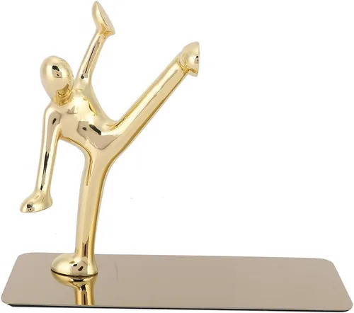 Vista 8 de Sujetalibros, Sujetalibros de acero inoxidable Escritorio Pequeño Estantería Kung Fu Figura Estantería Sujetalibros Cocina para la Escuela Familia