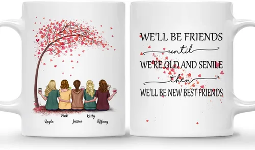 Vista 22 de Gossby - Taza de café personalizada para mujer, 2 unidades, con nombres personalizados Taza personalizada para dos mujeres, taza de café