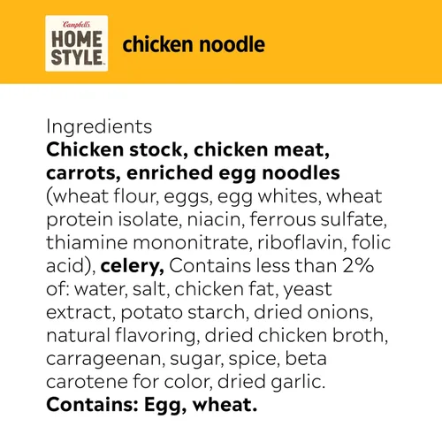 Vista 3 de Campbell's Homestyle Sopa de fideos con pollo, lata de 16.1 onzas