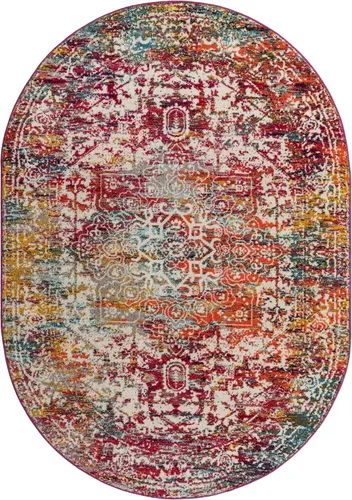 Vista 3 de Unique Loom Richmond Collection - Alfombra de área con medallón (7 pies 1 pulgada x 10 pies, ovalada, multicolor y negro)