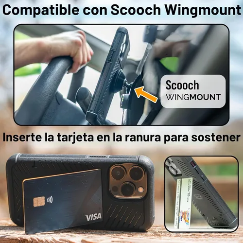 Vista 6 de Scooch Wingmate - Funda para iPhone 11 con tarjetero [Wingmate] con protección RFID [delgada y mínima] protección contra caídas de 10 pies, parte