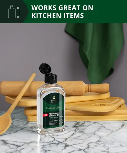 Vista 5 de ROYAL CRAFT WOOD Aceite mineral para tabla de cortar, 4 onzas líquidas, aceite mineral de grado alimenticio para tablas de cortar de bambú y madera