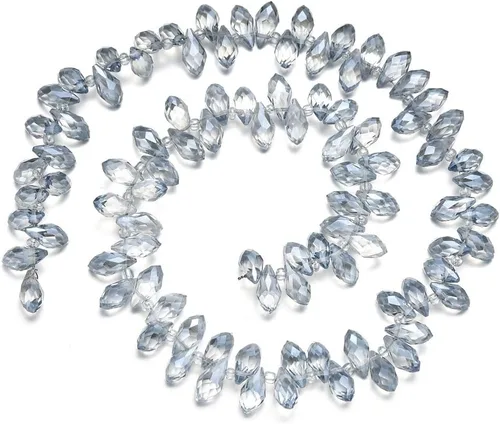 Vista 15 de 200pcs Checa 0.472 in Lágrima facetada Briolette Cristal Perlas Colgante de gota a granel Amatista Púrpura