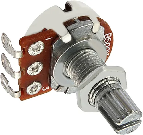 Vista 3 de Potenciómetro de guitarra B500K Push/Pull Audio Taper Short (3/8 "buje de 3/8") Potenciómetro de eje dividido Push-Pull Pot para guitarra eléctrica