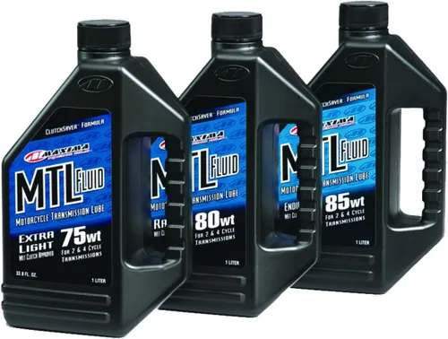 Vista 3 de Aceites de carreras Maxima 40901-2PK MTL-E 85w Líquido de transmisión/embrague de motocicleta 1L Botella, paquete de 2