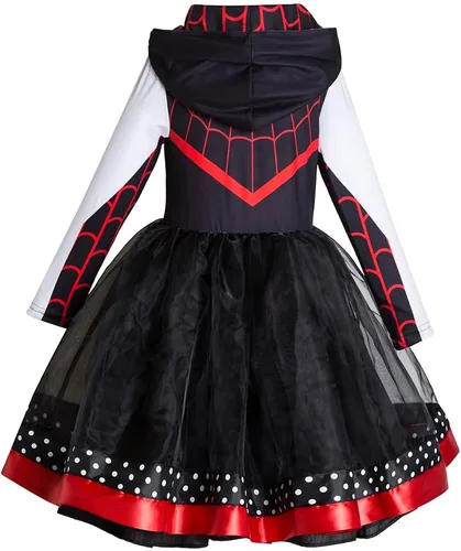 Vista 2 de Disfraz de tutú para niñas, vestido de Spider-Man Spider-Gwen, vestidos de cosplay para niñas