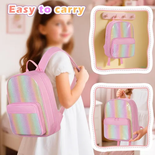 Vista 5 de GRAOSO Mochila de transporte compatible con muñecas Barbie de 12 pulgadas Rosa