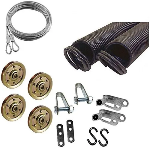 Vista 2 de Kit de muelles de extensión de puerta de garaje con doble bucle para puerta de 7 pies de altura de 25-42-70 libras (naranja)